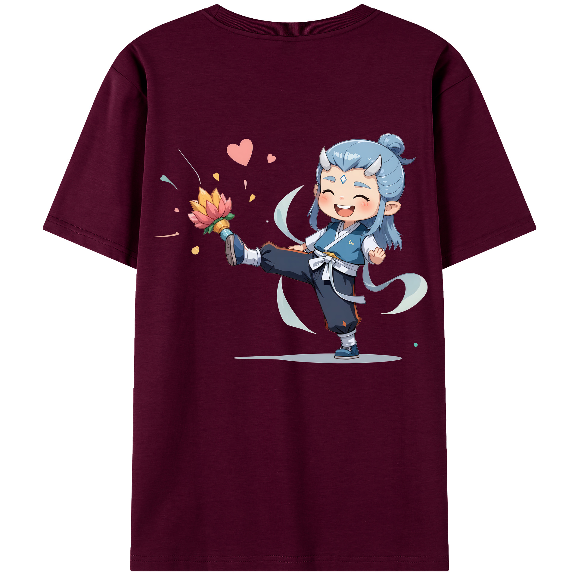 （画像用） Ne Zha 2 ナタ 魔童の大暴れ レディース半袖Tシャツ(バックプリント)